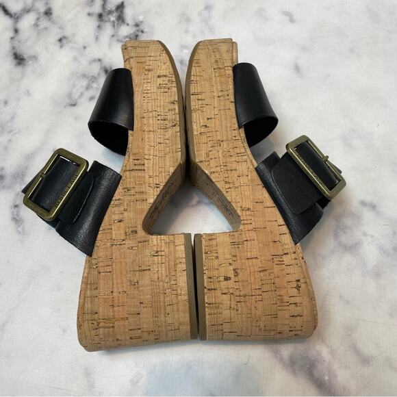 Kork-Ease Taige Black Double Strap Platform Slide Sandals - Picture 9 of 11